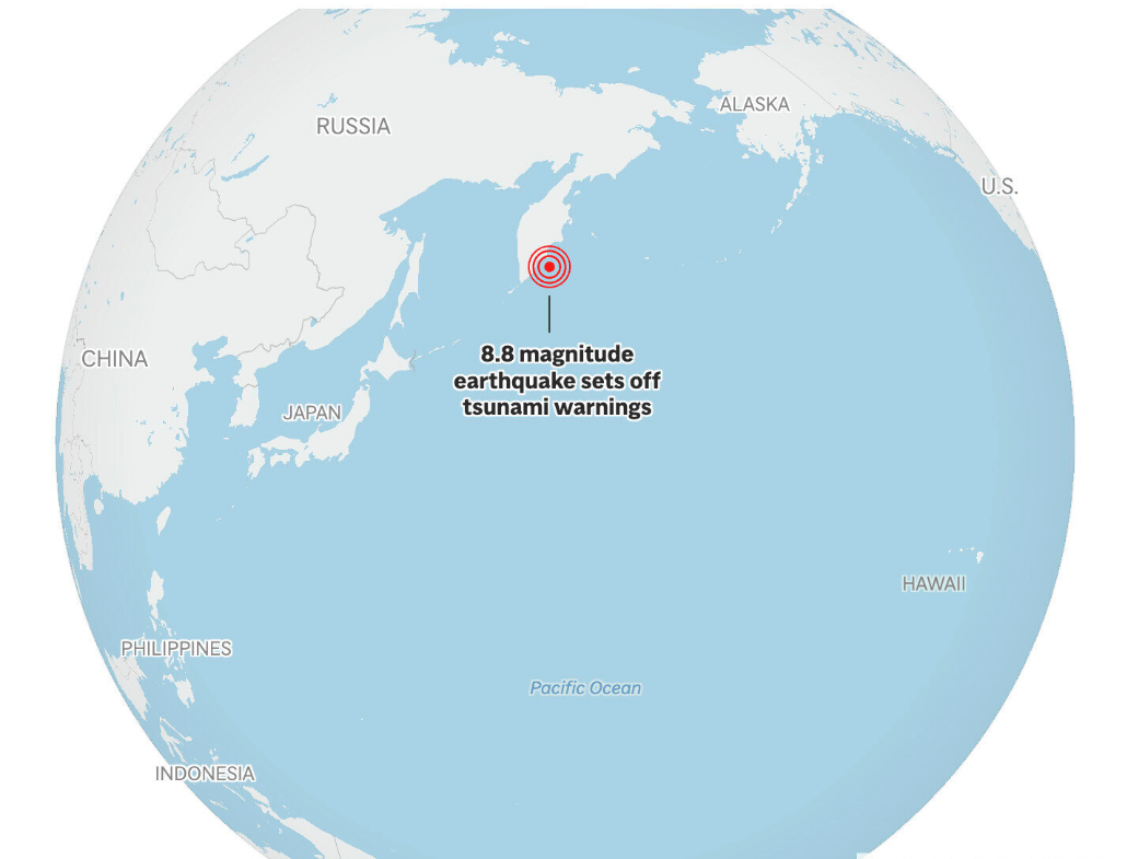 Massive Earthquake Near Russia Triggers Widespread Tsunami Alerts Across Pacific Region