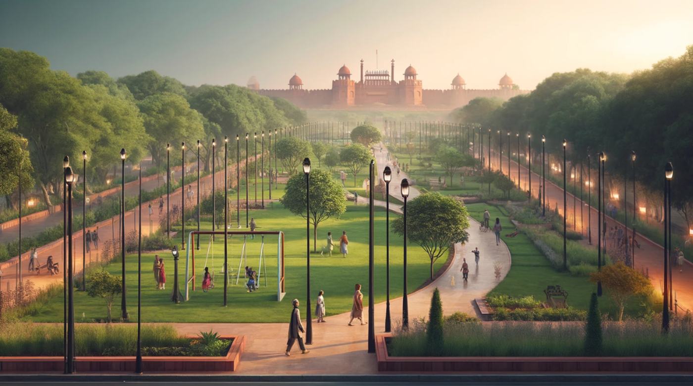 Delhi's New Green Park Near Red Fort by NDMC